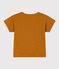 Babies' Short-Sleeved Slub Jersey T-Shirt TOAST brown