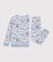 Children's snowman-print velour pyjamas blue/multicolor