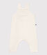 Babies' plain dungarees knitted in wool and cotton