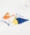 Babies' short-sleeved cotton T-shirt with a seagull motif white