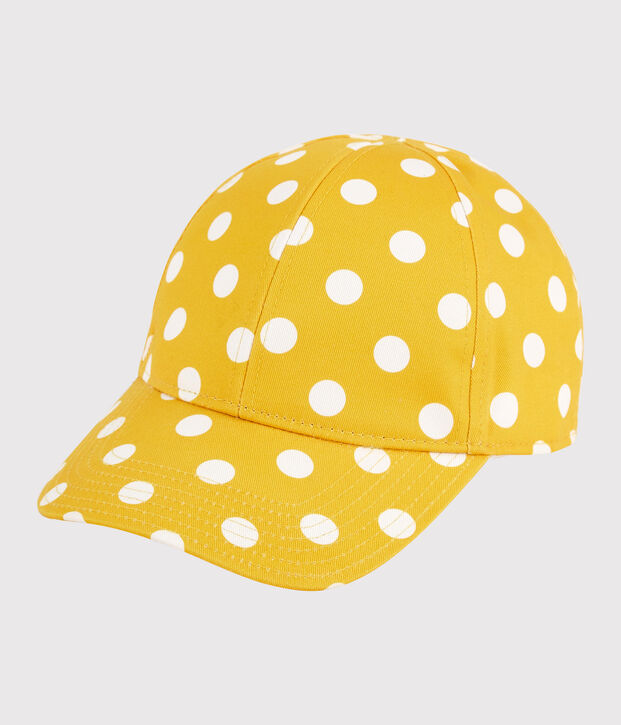 Girls' Spotted Print Cap yellow/white