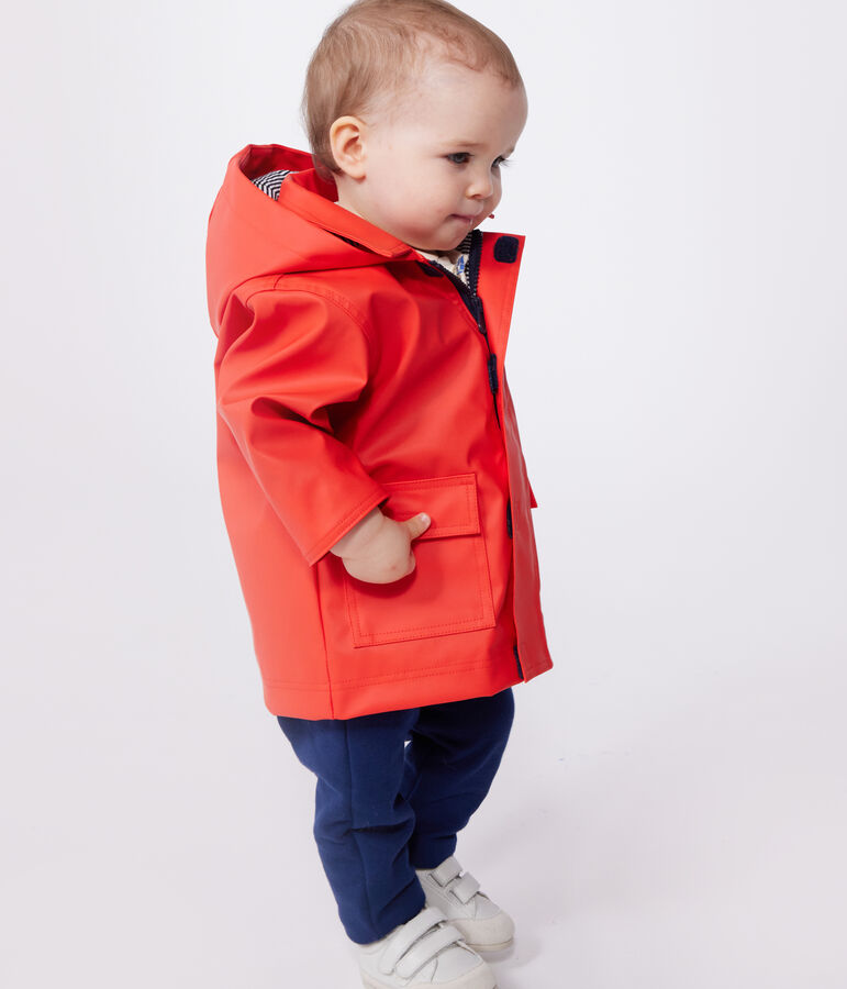 Babies' iconic raincoat in water-repellent fabric red
