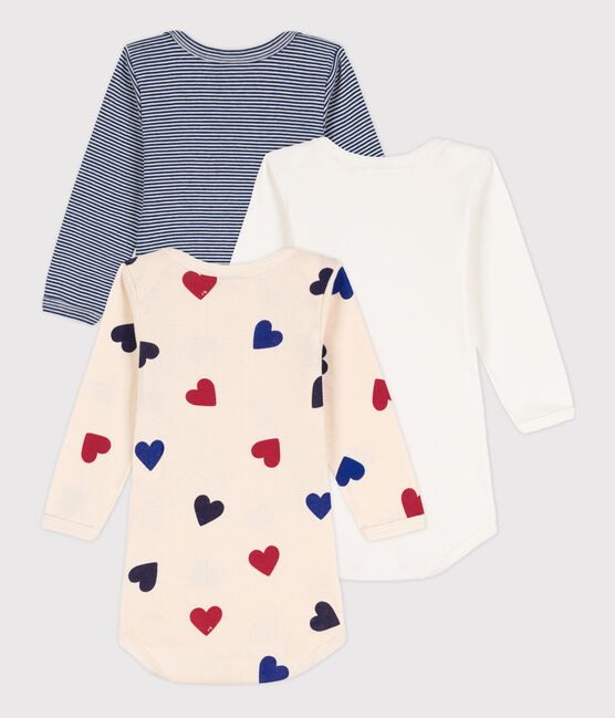 Babies' Heart Patterned Long-Sleeved Cotton Bodysuits - 3-Pack variante 1