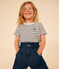 Girls' Stripy Slub Jersey T-shirt AVALANCHE white/SMOKING blue