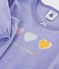 Children's velour pyjamas with a heart motif purple
