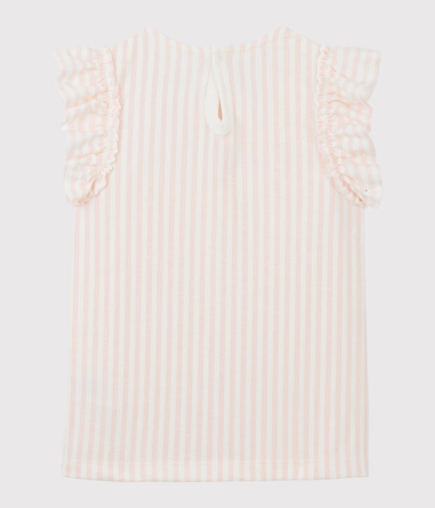 Girls' Short-Sleeved Jersey T-shirt pink/white