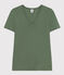 Women's Iconic Plain Cotton V-neck T-Shirt CROCO green