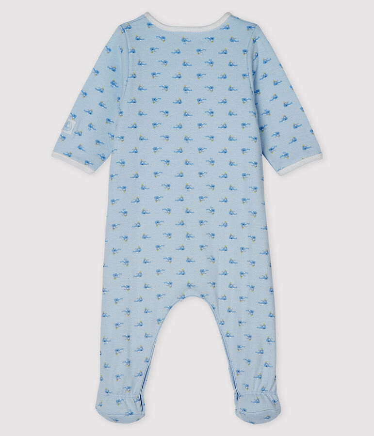 Unisex Baby's Tube Knit Bodyjama FRAICHEUR blue/MULTICO white
