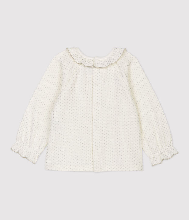 Babies' Cotton Blouse white/grey