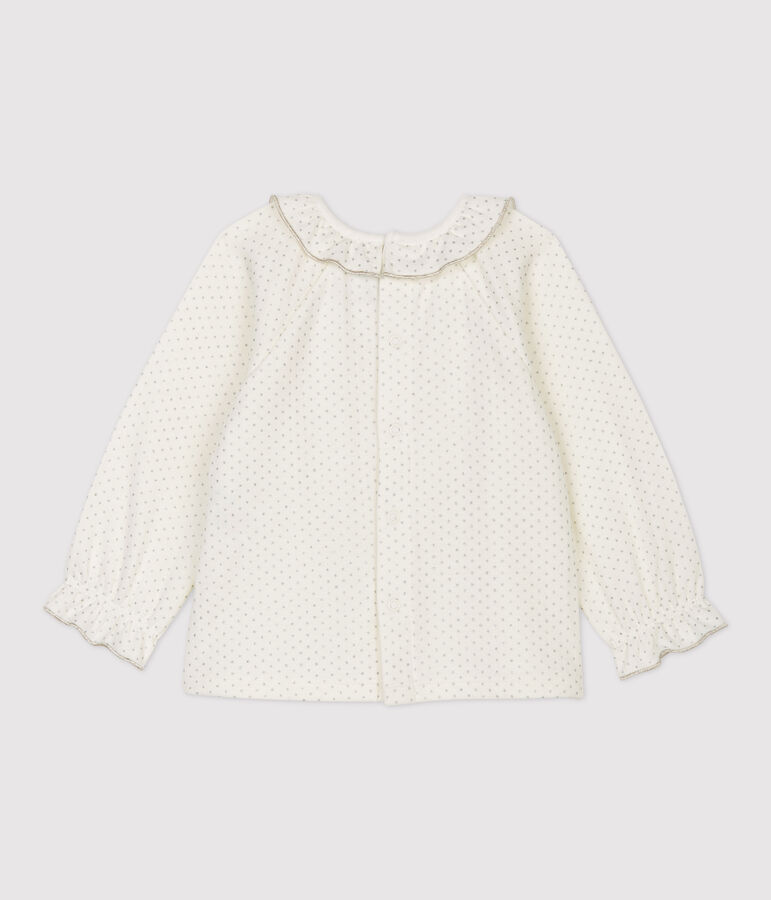 Babies' Cotton Blouse MARSHMALLOW white/ARGENT grey