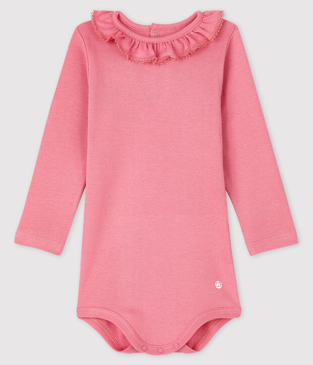 Baby girl's long-sleeved bodysuit pink
