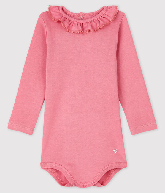 Baby girl's long-sleeved bodysuit CHEEK pink