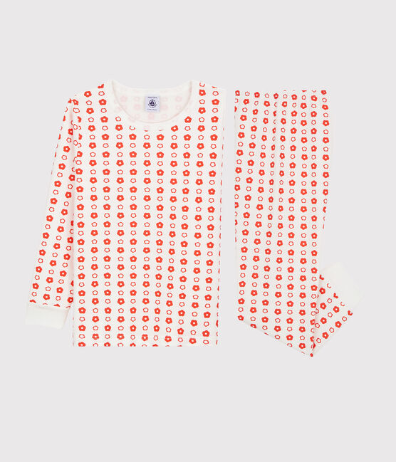 Unisex Graphic Print Organic Cotton Pyjamas MARSHMALLOW white/SPICY