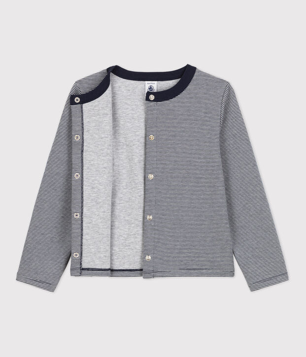 Girls' Double Jersey Cardigan blue/white