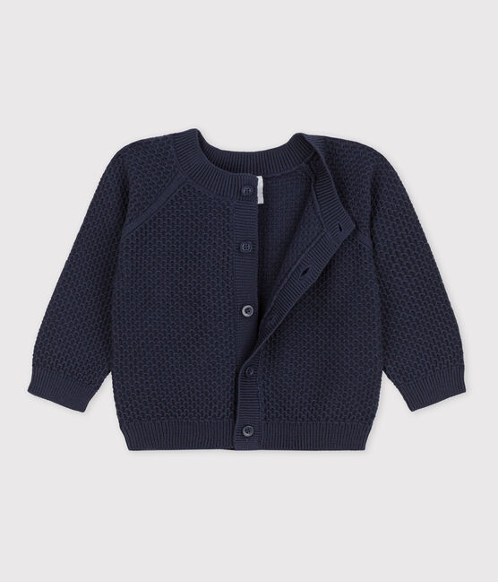Babies' Cotton Knit Cardigan SMOKING blue