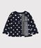 Baby girl's spotty cardigan SMOKING blue/MARSHMALLOW white