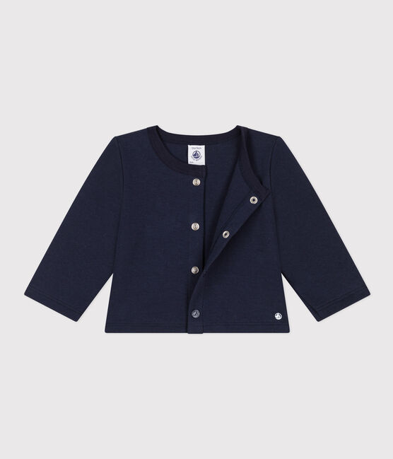 Babies' Thick Jersey Cardigan SMOKING blue
