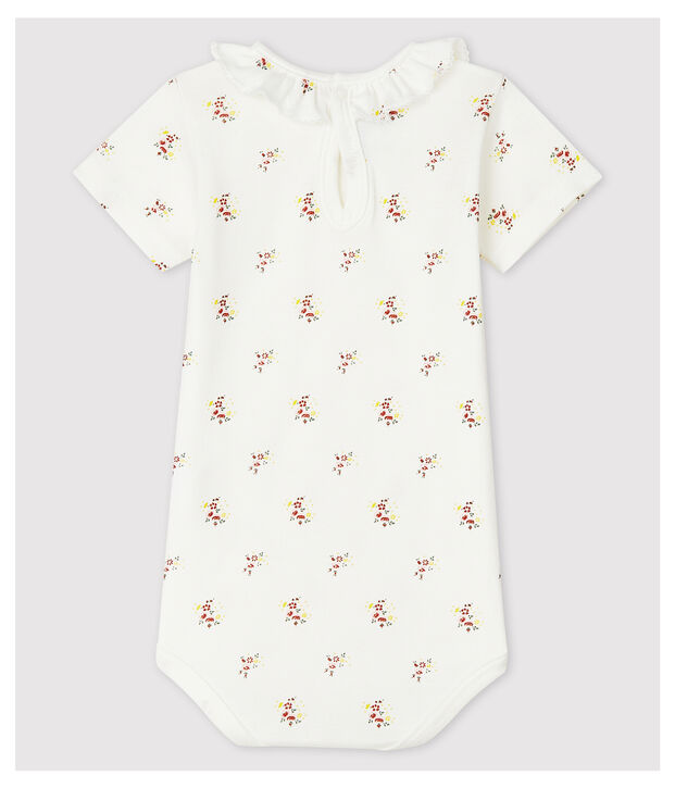 Babies' Short-Sleeved Bodysuit With Ruff white/multicolor