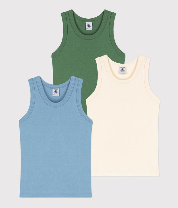 Boys' Cotton Vests - 3-Pack multicolor