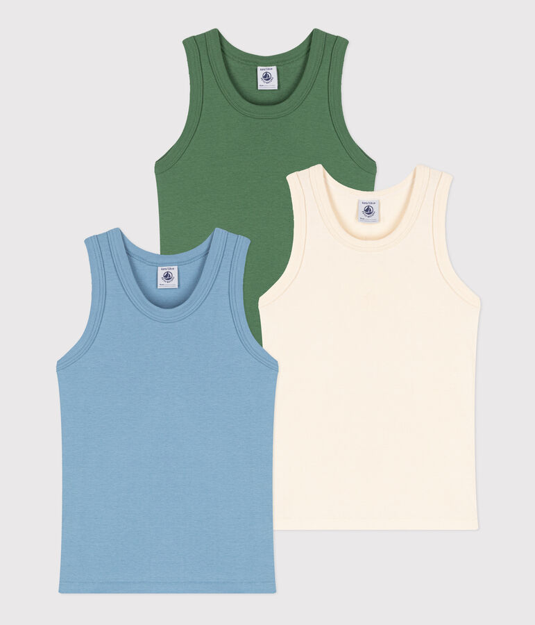 Boys' Cotton Vests - 3-Pack multicolor