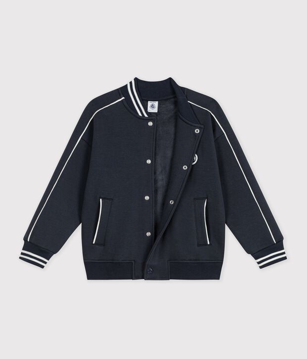 Children's varsity-style jacket in plain cotton SMOKING