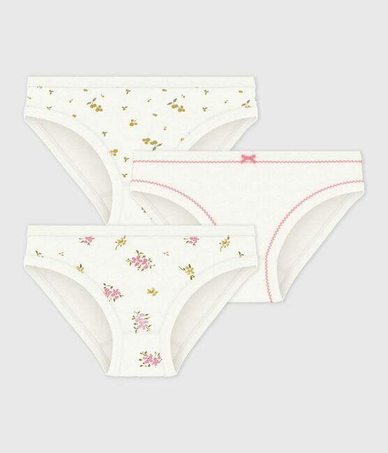 Pack of children's flower-print cotton pants variante 1