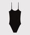 Women's Cotton and Elastane Bodysuit black