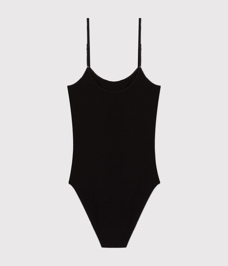 Women's Cotton and Elastane Bodysuit black