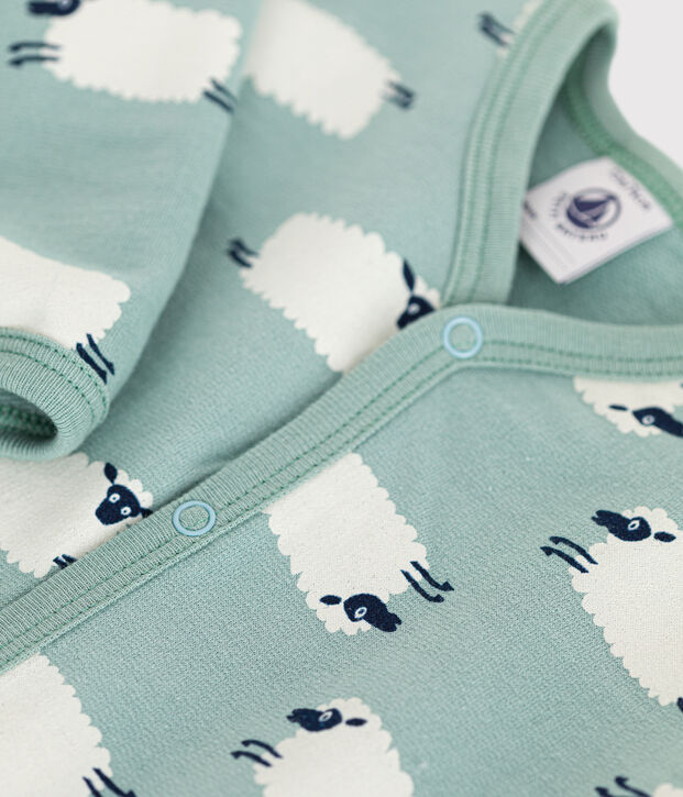 Babies' brushed fleece forest print pyjamas green/multicolor