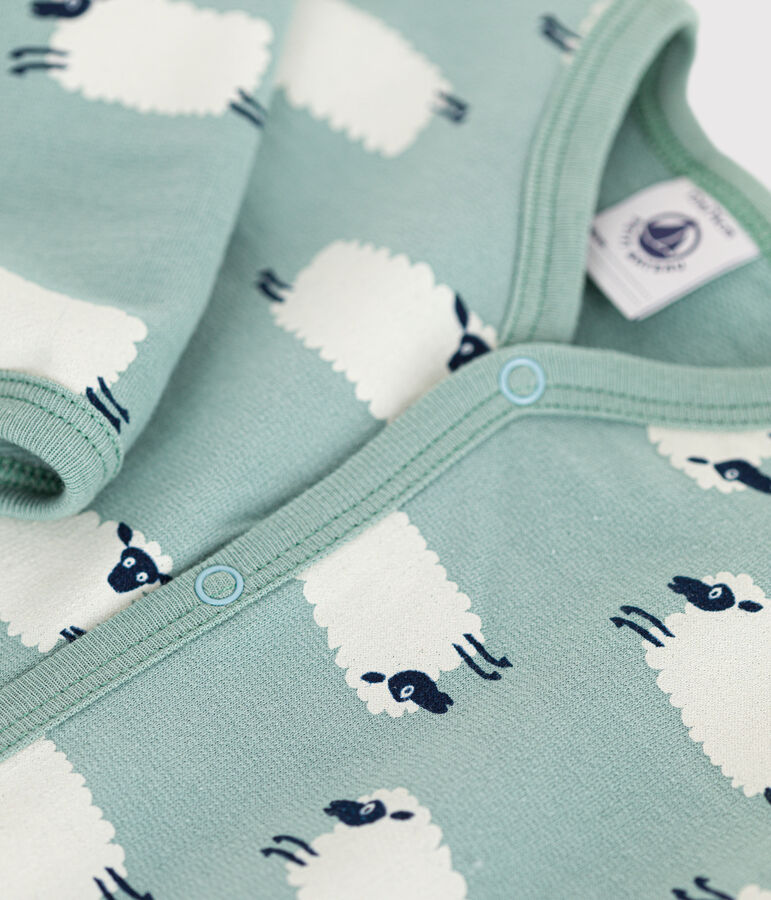 Babies' brushed fleece forest print pyjamas green/multicolor