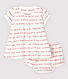 Baby Girls' Short-Sleeved Woven Pattern Organic Cotton Dress with Bloomers
