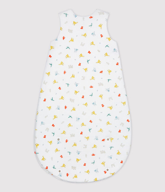 Babies' Colourful Animal Patterned Organic Cotton Sleeping Bag MARSHMALLOW white/MULTICO white