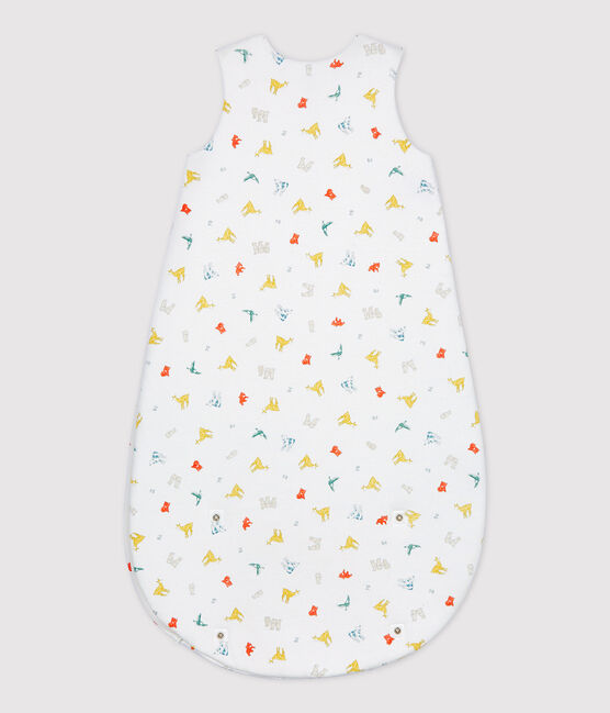 Babies' Colourful Animal Patterned Organic Cotton Sleeping Bag MARSHMALLOW white/MULTICO white