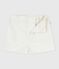 Babies' plain cotton shorts MARSHMALLOW white