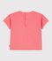 Babies' short-sleeved patterned cotton T-shirt pink
