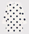 Girls' Dot Pattern Organic Cotton Nightdress MARSHMALLOW white/MEDIEVAL blue