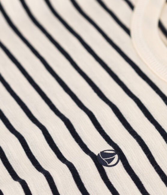 Boys' Stripy Slub Jersey T-shirt AVALANCHE white/SMOKING blue