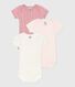 Babies' short-sleeved small heart-pattern cotton bodies - 3-Pack