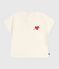 Babies' long-sleeved T-shirt with a heart design MILK Ecru