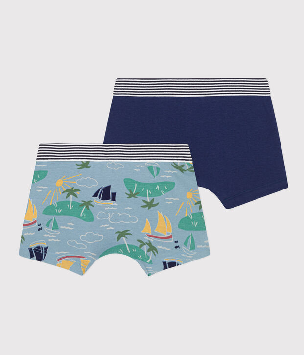 Boys' Cotton Explorer Boxer Shorts - Pack of 2 multicolor