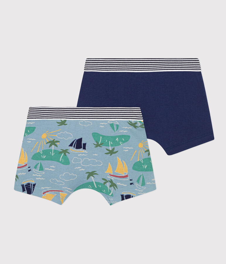 Boys' Cotton Explorer Boxer Shorts - Pack of 2 multicolor