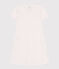 Children's short-sleeved heart-patterned cotton nightdress MARSHMALLOW white/TERKUIT red