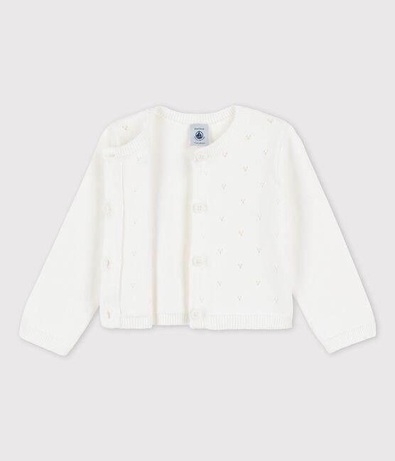 Babies' Sophisticated Knitted Cardigan MARSHMALLOW white