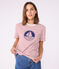 The Straight short-sleeved cotton T-shirt for women MILK red/AMARANTE