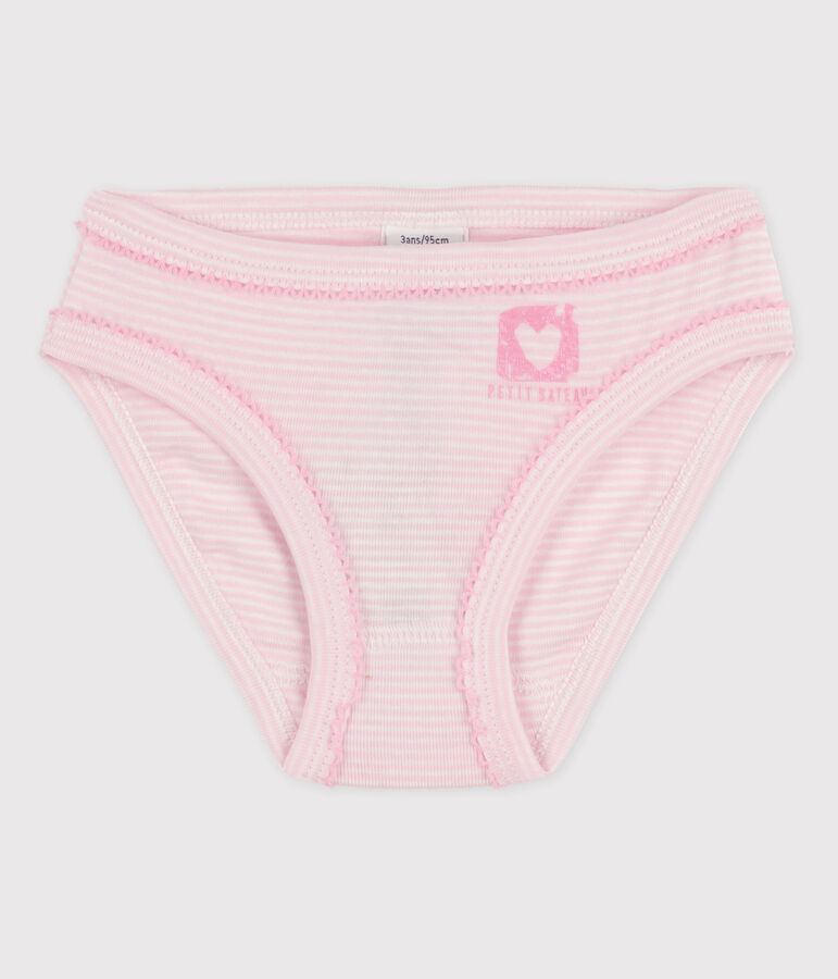 Girls' Cotton Briefs DOLL pink/ECUME white