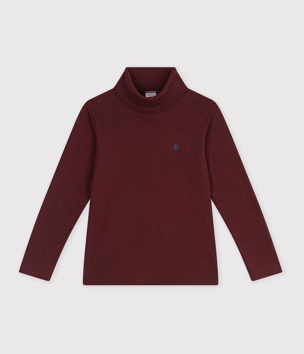 Children's plain cotton rollneck top TRUFFE