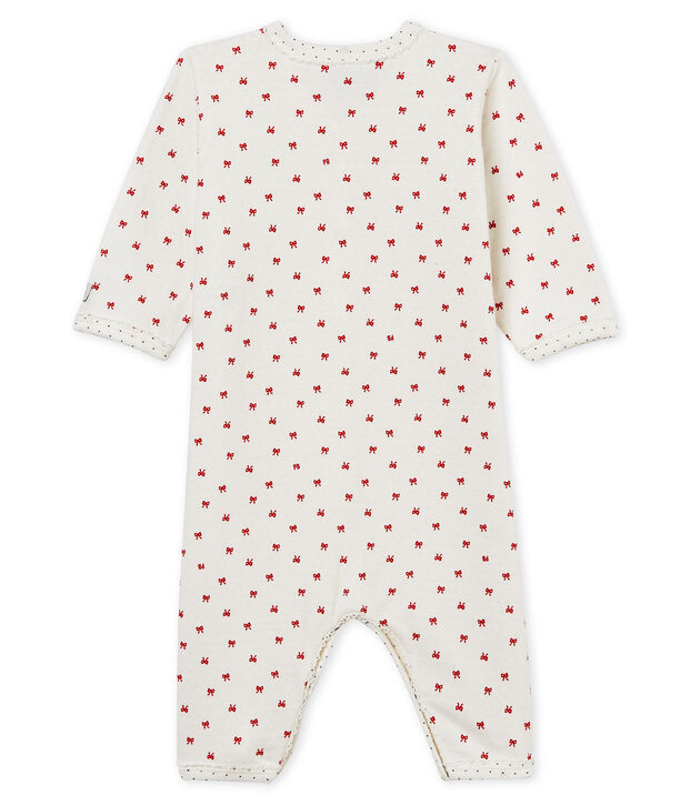Baby Girls' Tube Knit Sleepsuit white/red