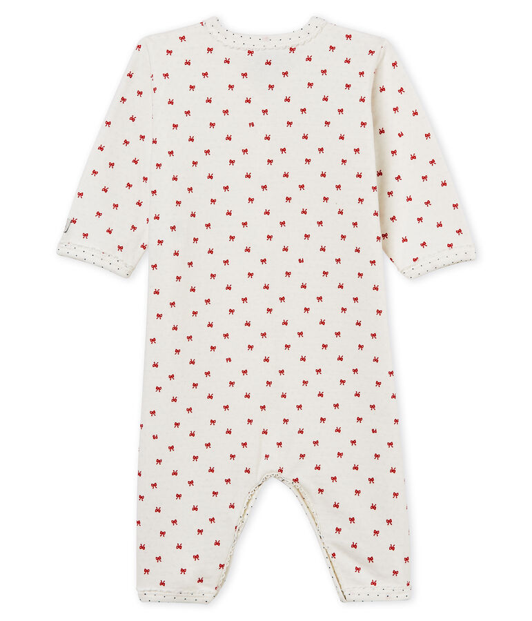 Baby Girls' Tube Knit Sleepsuit white/red