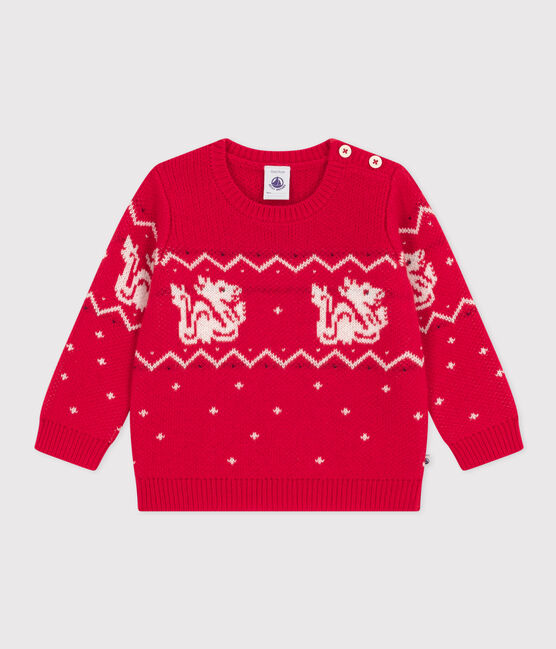 Babies' Wool/Cotton Knitted Pullover CORRIDA /MULTICO