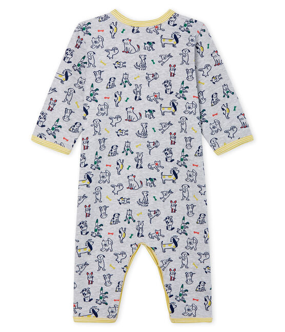 Baby Boys' Footless Ribbed Sleepsuit POUSSIERE grey/MULTICO white